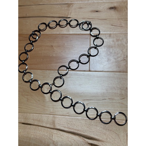 Unbranded Accessories - Chain Belt Women One Size Silver Tone Round O-Ring Adjustable Unbranded